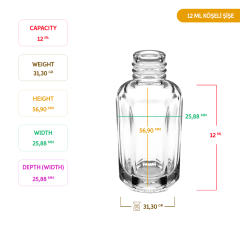 12 ML KÖŞELİ ŞİŞE